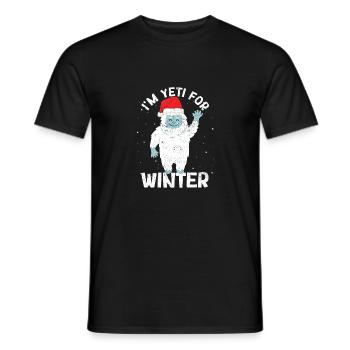 Je suis Yeti pour la neige blanche de Noël d’hiver - T-shirt homme - noir - Devant - AI Model Male 178 light (178cm)