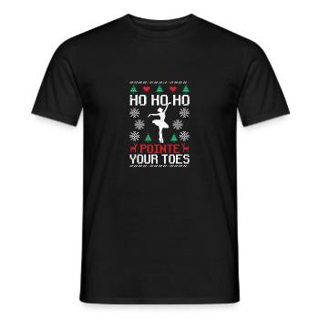 Ho Ho Ho Pointe Ihre Zehen Weihnachten Ballett - Männer T-Shirt - Schwarz - Vorne - AI Model Male 178 light (178cm)