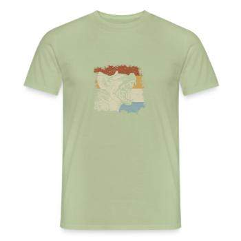 Rétro Hyène Faune Afrique Safari Animaux Hyènes - T-shirt homme - vert sauge - Devant - AI Model Male 178 light (178cm)