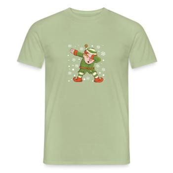Christmas Dabbing Elf Squad Dab Dance Xmas - Men's T-Shirt - sage - Front - AI Model Male 178 light (178cm)