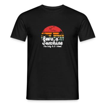Das einzige BS, das ich brauche, ist Bier und Sonnenschein Retro Wortspiel - Männer T-Shirt - Schwarz - Vorne - AI Model Male 178 light (178cm)
