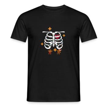 Skeleton Heart Rib Cage X-Ray Gingerbread Christmas - Men's T-Shirt - black - Front - AI Model Male 178 light (178cm)