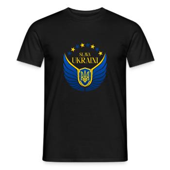 Ukraine flügel Ruhm Ehre Sieg - Männer T-Shirt - Schwarz - Vorne - AI Model Male 178 light (178cm)