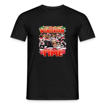 Wonderpaw Time - Süße Kuschelhunde Weihnachten - Männer T-Shirt - Schwarz - Vorne - AI Model Male 178 light (178cm)
