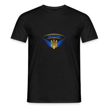 Ukraine Friede Flügel - Männer T-Shirt - Schwarz - Vorne - AI Model Male 178 light (178cm)