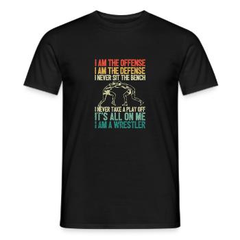 Je suis le lutteur offensif drôle combat de lutte - T-shirt homme - noir - Devant - AI Model Male 178 light (178cm)