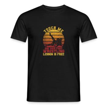 Wrestler Touch Me and your first wrestling lesson - Men's T-Shirt - black - Front - AI Model Male 178 light (178cm)