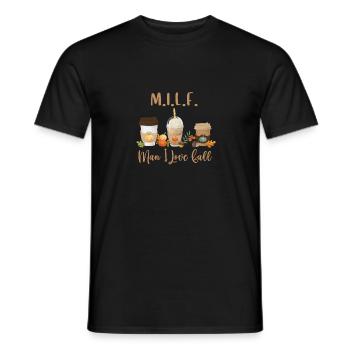 Man I Love Fall, Café aux épices à la citrouille - T-shirt homme - noir - Devant - AI Model Male 178 light (178cm)