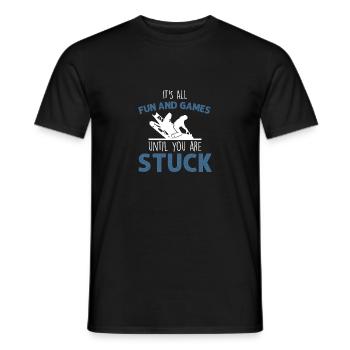 It's All Fun And Games You Got Stuck Schneemobil - Männer T-Shirt - Schwarz - Vorne - AI Model Male 178 light (178cm)