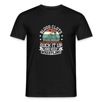 Blutgerinnsel Ringen Sie weiter Lustig Motivation - Männer T-Shirt - Schwarz - Vorne - AI Model Male 178 light (178cm)