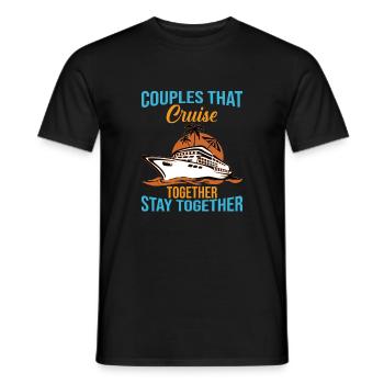Chemise partenaire pour tous les amoureux des croisières T-shirt - T-shirt homme - noir - Devant - AI Model Male 178 light (178cm)