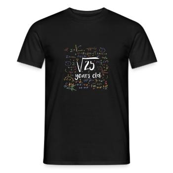 Square root 25 years - Men's T-Shirt - black - Front - AI Model Male 178 light (178cm)