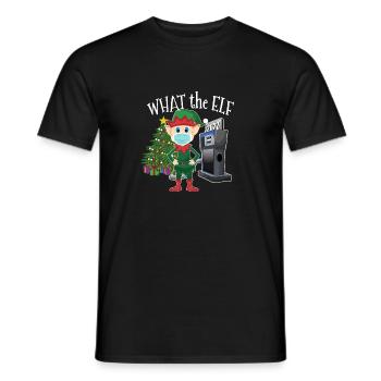Elfe avec masque Gaz cher Ce que l’Elfe - T-shirt homme - noir - Devant - AI Model Male 178 light (178cm)