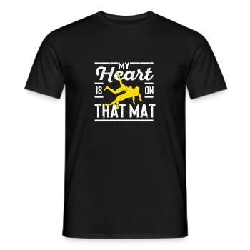 Mon cœur est sur le tapis Funny Wrestling - T-shirt homme - noir - Devant - AI Model Male 178 light (178cm)