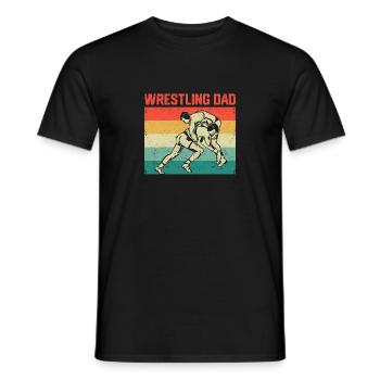 Lutte Papa Drôle Fête des Pères Lutteur Papa - T-shirt homme - noir - Devant - AI Model Male 178 light (178cm)