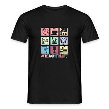 A Day Being A School Teacher Funny Teacher Life Te - Men's T-Shirt - black - Front - AI Model Male 178 light (178cm)