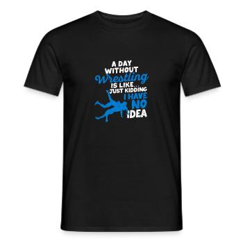 Une journée sans lutte est comme une blague, dont on parle - T-shirt homme - noir - Devant - AI Model Male 178 light (178cm)