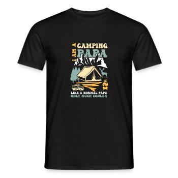 Retro Cooler Camping Papa Outdoor Zelten Lustig - Männer T-Shirt - Schwarz - Vorne - AI Model Male 178 light (178cm)