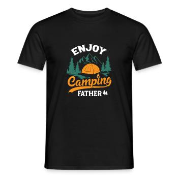 Retro Cooler Camping Papa Outdoor Zelten Lustig - Männer T-Shirt - Schwarz - Vorne - AI Model Male 178 light (178cm)