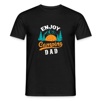 Retro Cooler Camping Papa Outdoor Zelten Lustig - Männer T-Shirt - Schwarz - Vorne - AI Model Male 178 light (178cm)