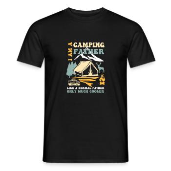 Retro Cooler Camping Papa Outdoor Zelten Lustig - Männer T-Shirt - Schwarz - Vorne - AI Model Male 178 light (178cm)