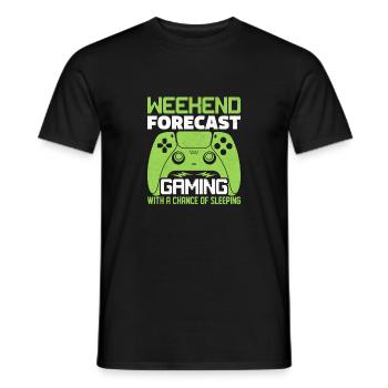 Prévisions de week-end jeu avec une chance de dormir - T-shirt homme - noir - Devant - AI Model Male 178 light (178cm)