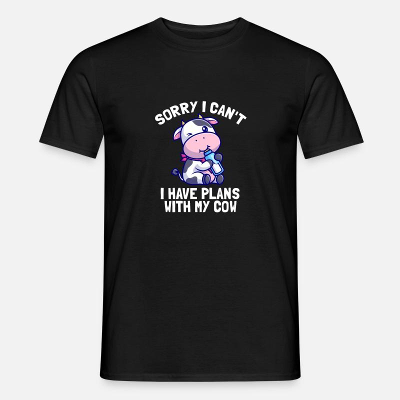 süßes Kuh Design "Sorry i cant i have plans.." - Männer T-Shirt - Schwarz