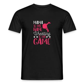 Funny Wrestler Mom Wrestle Mama est mon nom - T-shirt homme - noir - Devant - AI Model Male 178 light (178cm)
