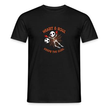 Herz und Seele hält das Ziel - Halloween Soccer Ki - Männer T-Shirt - Schwarz - Vorne - AI Model Male 178 light (178cm)