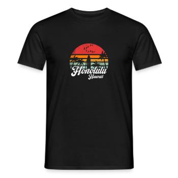 Vintage Honolulu, Hawaii Surf Rétro Surf Cool - T-shirt homme - noir - Devant - AI Model Male 178 light (178cm)