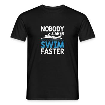 Funny Schwimmen Team Coach Sport Nobody Cares Swim - Männer T-Shirt - Schwarz - Vorne - AI Model Male 178 light (178cm)