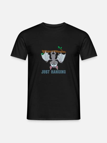 Halloween Niedliche Fledermaus hängt ab Tierchen - Männer T-Shirt - Schwarz