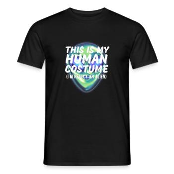 Das ist mein menschliches Kostüm Ich bin wirklich ein Alien Funny - Männer T-Shirt - Schwarz - Vorne - AI Model Male 178 light (178cm)