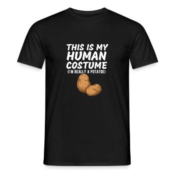 This Is My Human Costume I'm Really A Potato Funny - Men's T-Shirt - black - Front - AI Model Male 178 light (178cm)