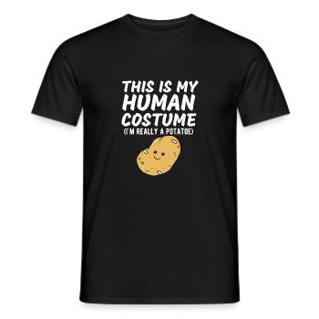 This Is My Human Costume I'm Really A Potato Funny - Men's T-Shirt - black - Front - AI Model Male 178 light (178cm)