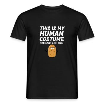 This Is My Human Costume I'm Really A Potato Funny - Men's T-Shirt - black - Front - AI Model Male 178 light (178cm)