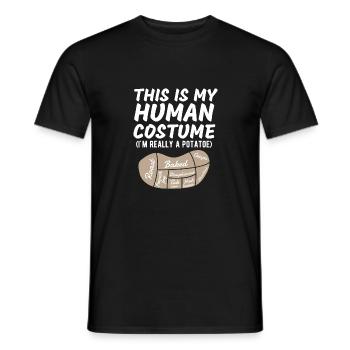 This Is My Human Costume I'm Really A Potato Funny - Men's T-Shirt - black - Front - AI Model Male 178 light (178cm)
