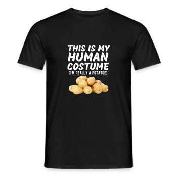 This Is My Human Costume I'm Really A Potato Funny - Men's T-Shirt - black - Front - AI Model Male 178 light (178cm)