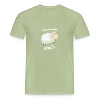 Komme was wolle - Männer T-Shirt - Sage - Vorne - AI Model Male 178 light (178cm)