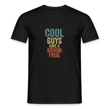 Cool Guys a un bichon frise - T-shirt homme - noir - Devant - AI Model Male 178 light (178cm)