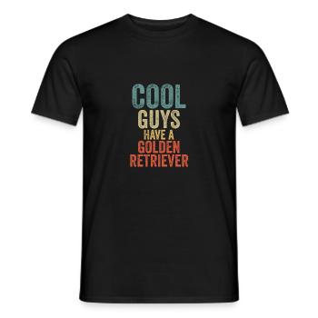 Cool Guys have a golden retriever - Men's T-Shirt - black - Front - AI Model Male 178 light (178cm)
