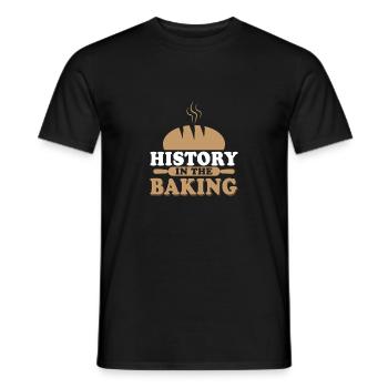History In The Baking Bake Cake Cookie Pastry - Men's T-Shirt - black - Front - AI Model Male 178 light (178cm)