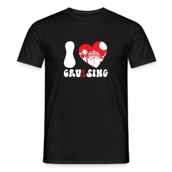 Cruise Ship Vacation Heart I Love - Men's T-Shirt - black - Front - AI Model Male 178 light (178cm)