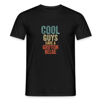 Cool Guys have a griffon belge - Men's T-Shirt - black - Front - AI Model Male 178 light (178cm)