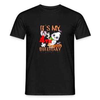 IT'S MY BIRTHDAY 4TH Halloween Ghosts Ghouls - Men's T-Shirt - black - Front - AI Model Male 178 light (178cm)