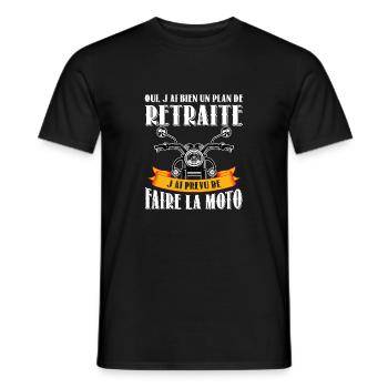 oui jai bien un plan de retraite jai faire la moto - T-shirt homme - noir - Devant - AI Model Male 178 light (178cm)