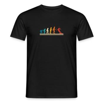 Skiing Human evolution Funny skis - Men's T-Shirt - black - Front - AI Model Male 178 light (178cm)
