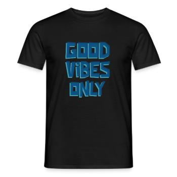 Good Vibes Only - Men's T-Shirt - black - Front - AI Model Male 178 light (178cm)