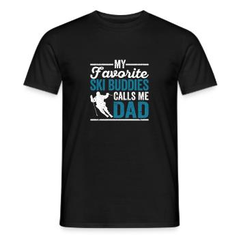 Fun Skiing Father's Day My Favorite Ski - Men's T-Shirt - black - Front - AI Model Male 178 light (178cm)