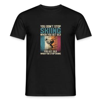 You don't stop skiing when you get old - Men's T-Shirt - black - Front - AI Model Male 178 light (178cm)